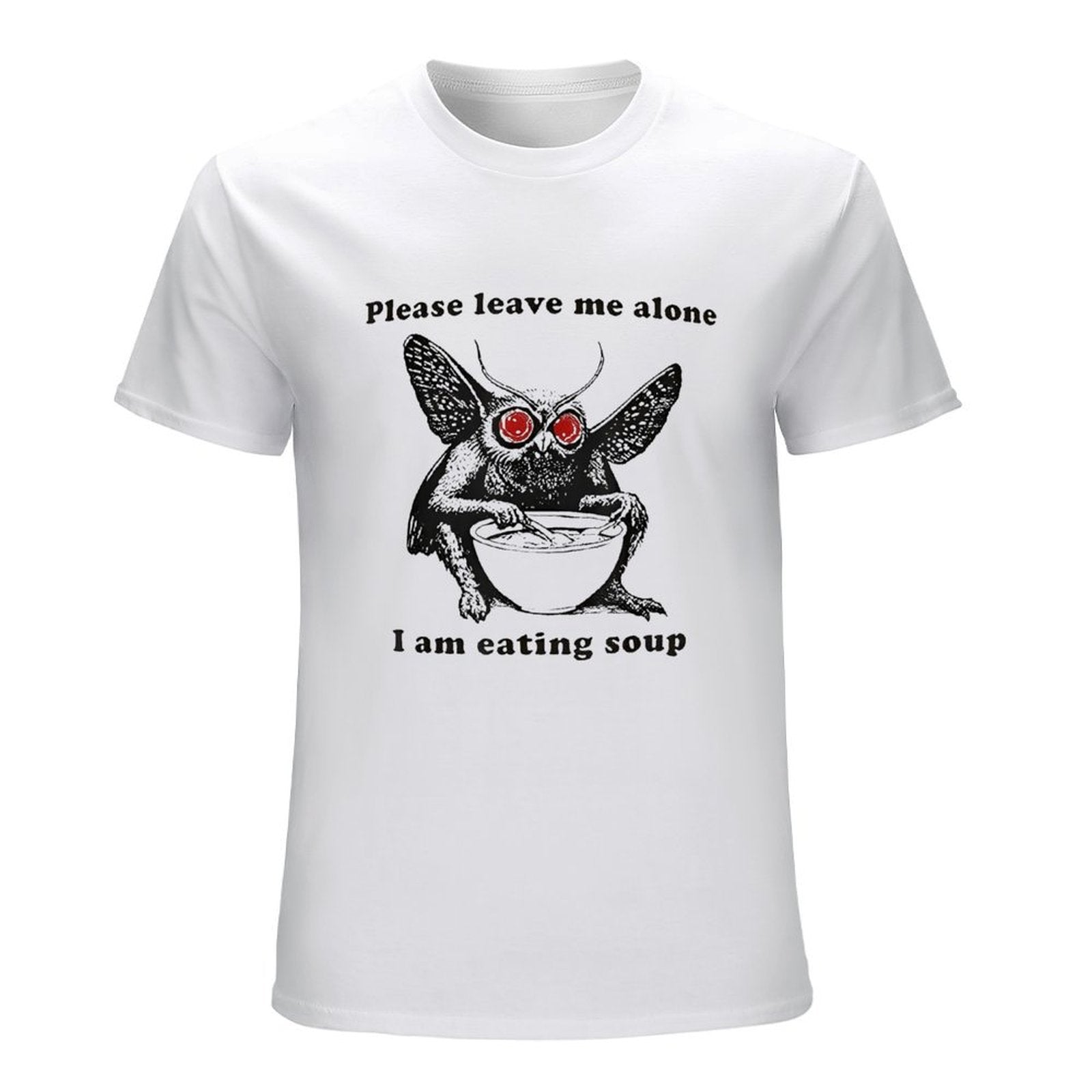 Inkmay Casual  Cotton T-shirt Moth Eating Soup With Red Eyes Unisex T-shirtStandard SmoothWear T-Shirt
