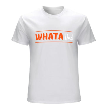 Inkmay Casual  Cotton T-shirt Abstract White Shape On Orange Background Unisex T-shirtEco / Sustainable Batch-Printed T-Shirt