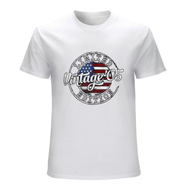 Inkmay Casual  Cotton T-shirt Limited Edition Vintage American Flag Design Unisex T-shirtCleanCut Performance T-Shirt