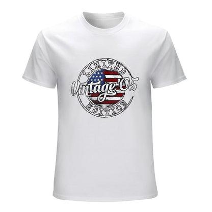 Inkmay Casual  Cotton T-shirt Limited Edition Vintage American Flag Design Unisex T-shirtCleanCut Performance T-Shirt