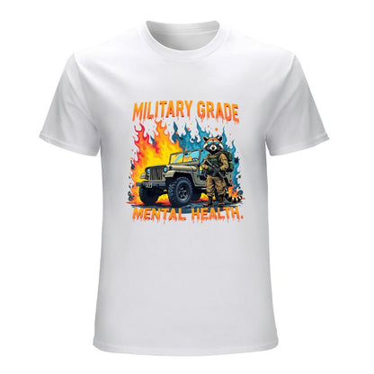 Inkmay Casual  Cotton T-shirt Military Grade Mental Health Artwork Design Unisex T-shirtFade-Proof SmoothWear T-Shirt