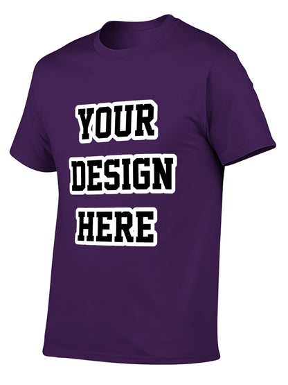 Custom adult heat transfer short-sleeved T-shirts  purple