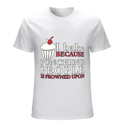 Inkmay Casual  Cotton T-shirt Baking Is My Stress Relief Method Unisex T-shirtHeavyweight Fade-Resistant T-Shirt