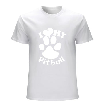 Inkmay Casual  Cotton T-shirt Paw Print With I Love My Unisex T-shirtAllDay AllSeason T-Shirt
