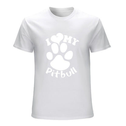 Inkmay Casual  Cotton T-shirt Paw Print With I Love My Unisex T-shirtAllDay AllSeason T-Shirt