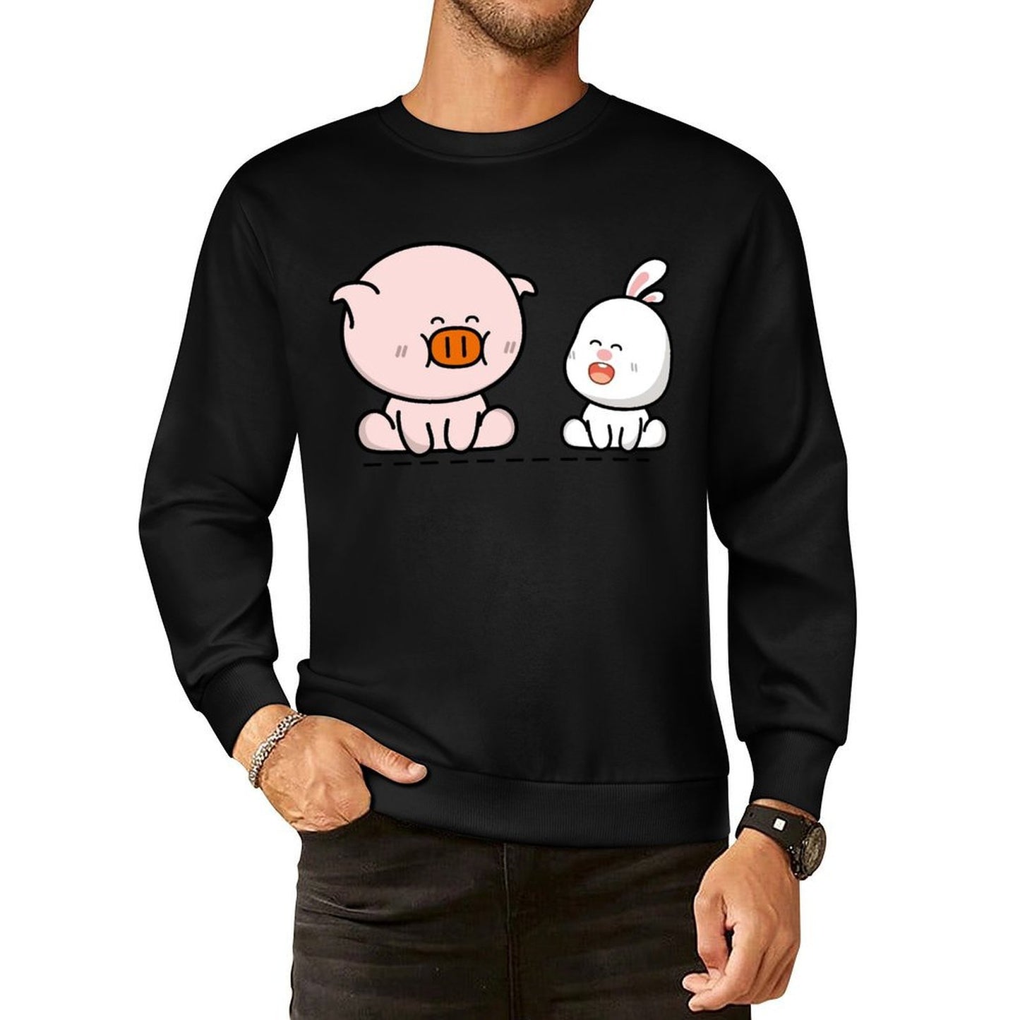 Front Patterned Long Sleeve TopYearRound EverydayWear