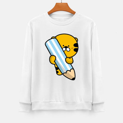 Front Patterned Long Sleeve TopSoftFeel Tear-Resistant