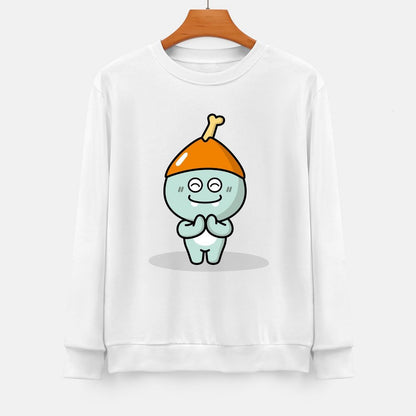 Front Patterned Long Sleeve TopPlain 100% Cotton