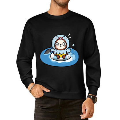 Front Patterned Long Sleeve TopSmooth Crewneck