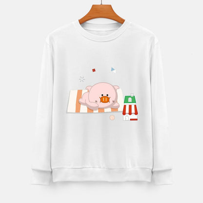 Front Patterned Long Sleeve TopSoft LooseFit