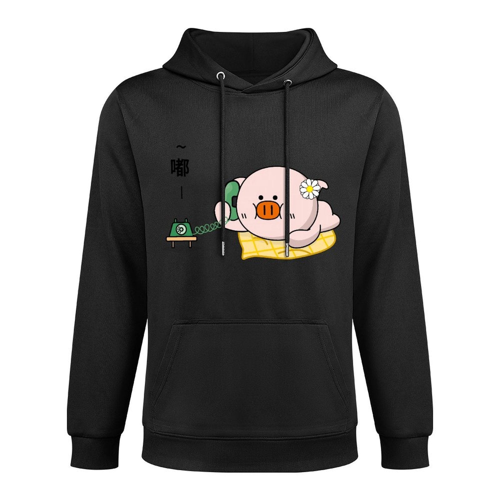 Double-Stitched Lightweight Front Graphic Hoodies