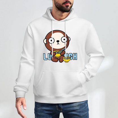 Neutral Double-Stitched Front Graphic Hoodies