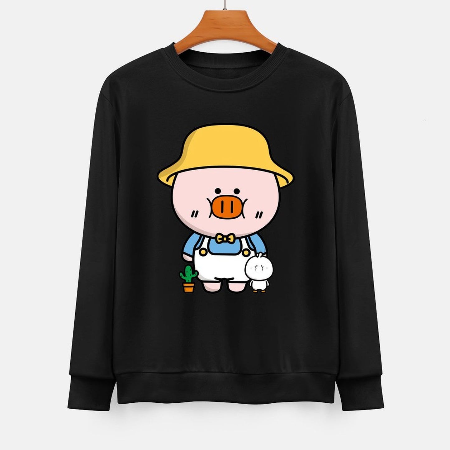 Front Patterned Long Sleeve TopCrew Neck EverydaySeries