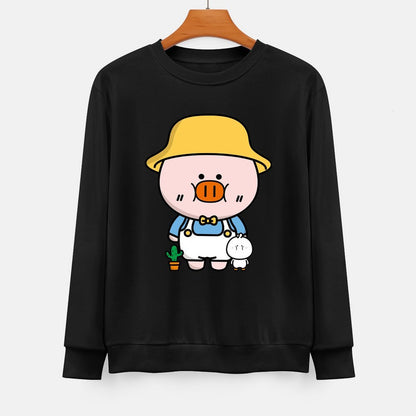 Front Patterned Long Sleeve TopCrew Neck EverydaySeries