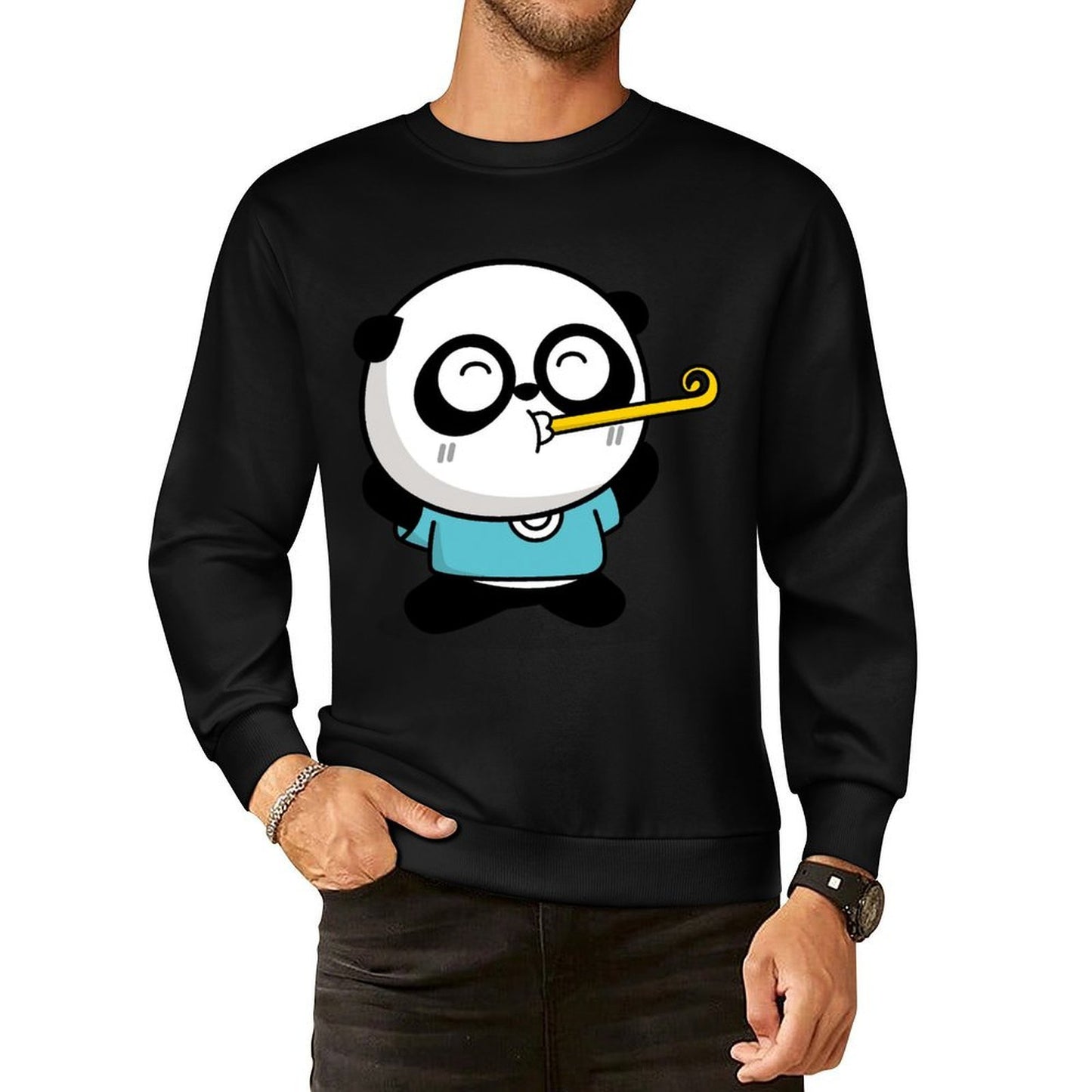 Front Patterned Long Sleeve TopBreathable Double-Stitched