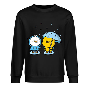 Front Patterned Long Sleeve TopCrewneck Colorfast