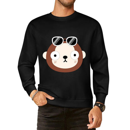 Front Patterned Long Sleeve TopCrew Neck CleanCut