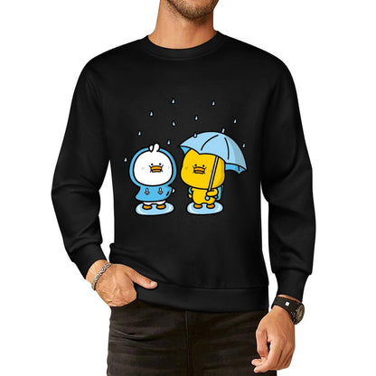 Front Patterned Long Sleeve TopCrewneck Colorfast
