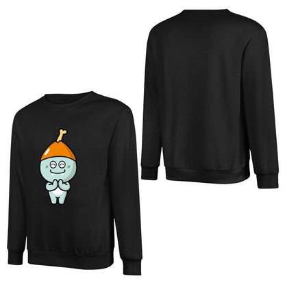 Front Patterned Long Sleeve TopPlain 100% Cotton