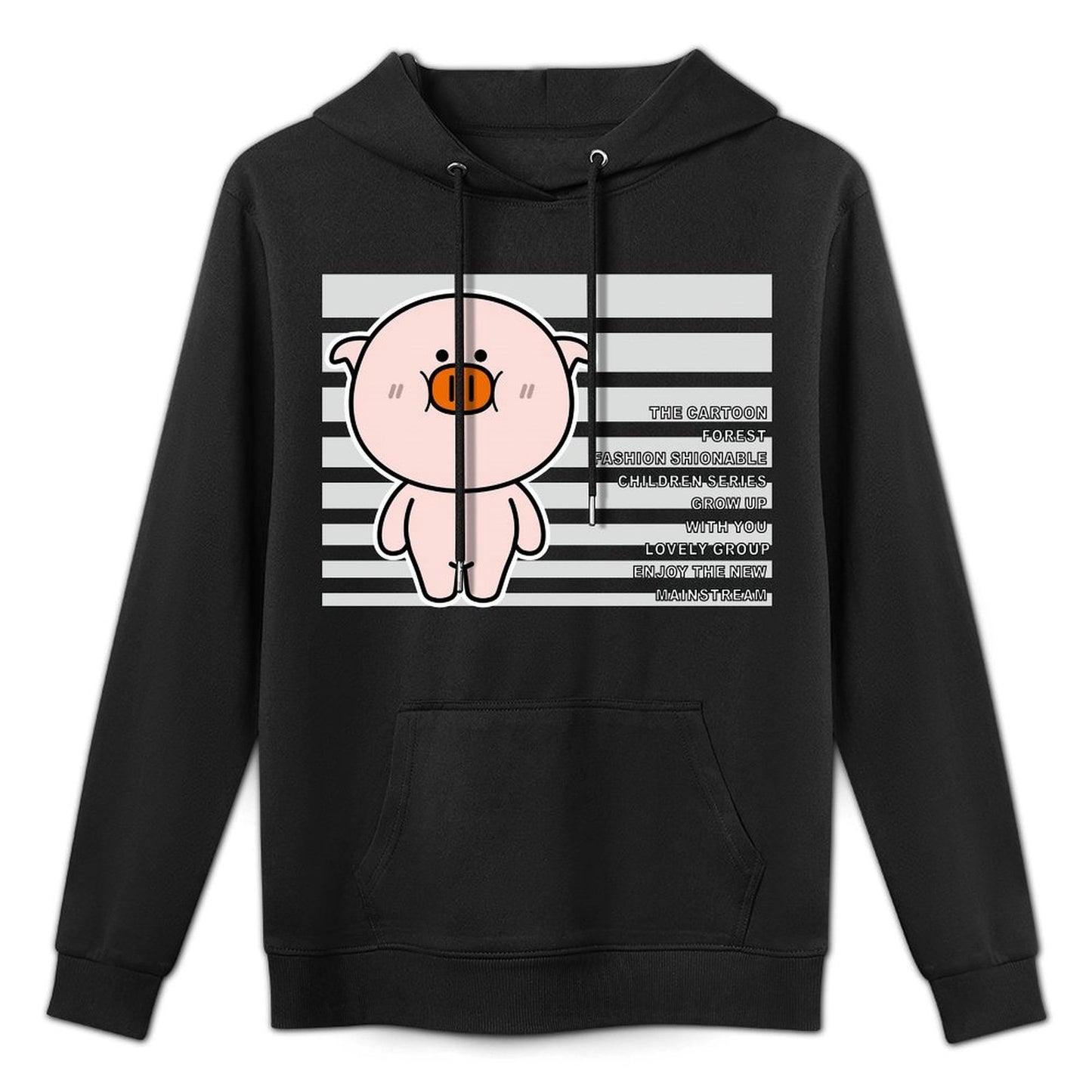 Neutral LooseFit Front Graphic Hoodies