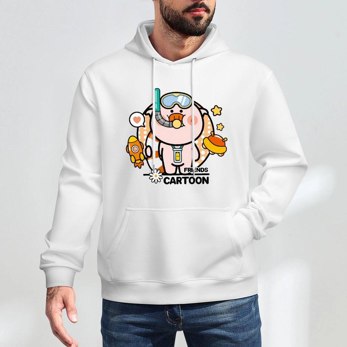 Softstyle Soft-Touch Front Graphic Hoodies