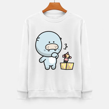 Front Patterned Long Sleeve TopCleanCut Oversized