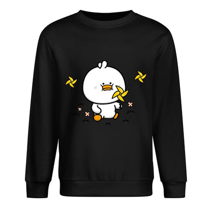 Front Patterned Long Sleeve TopShrink-Resistant LooseFit