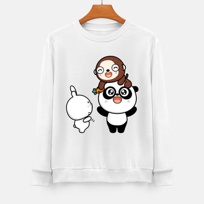 Front Patterned Long Sleeve TopRelaxed Fit Basic