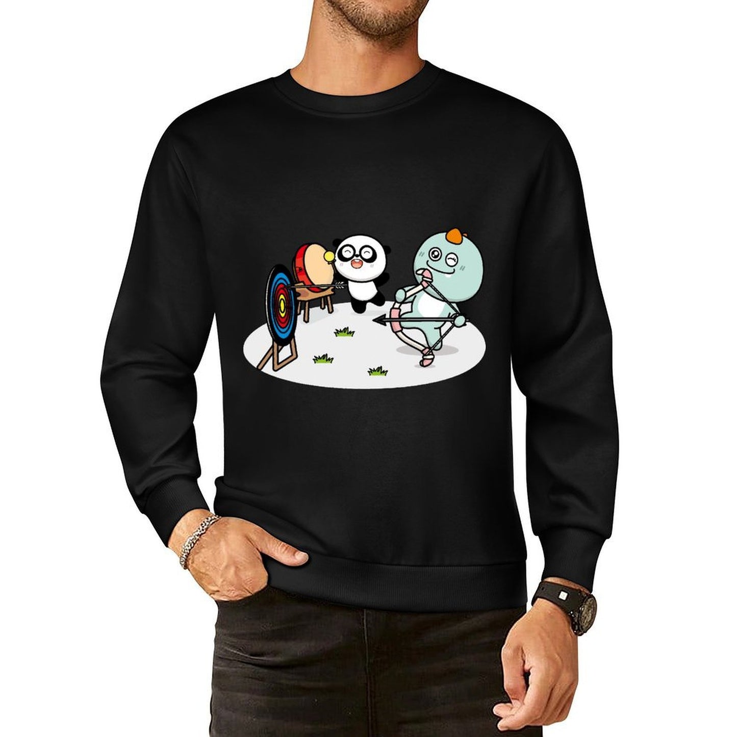 Front Patterned Long Sleeve TopMade-to-Order Double-Stitched