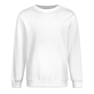 Personalized White Crew Neck Long Sleeve Sweatshirt - Front Design