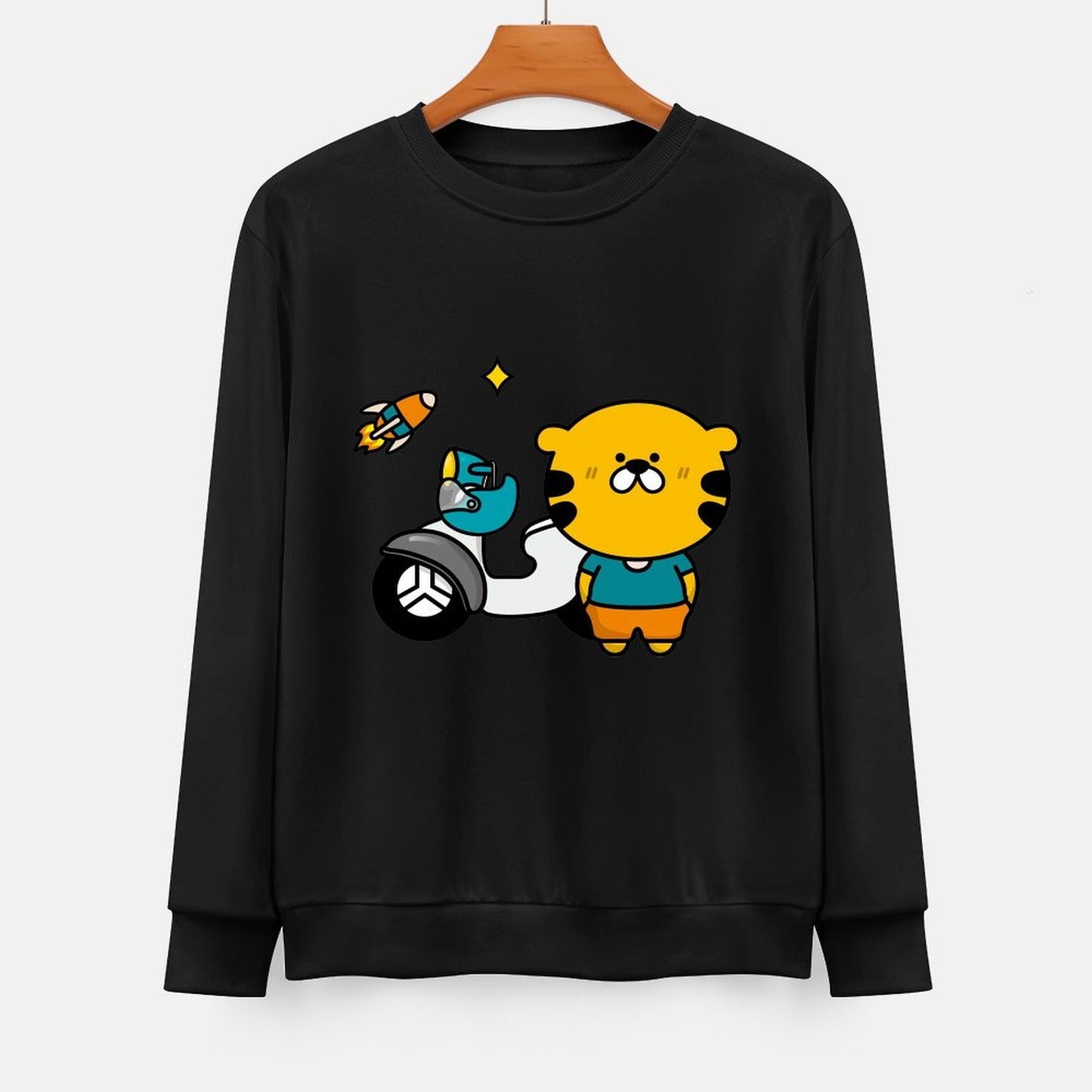 Front Patterned Long Sleeve TopShrink-Resistant Pure