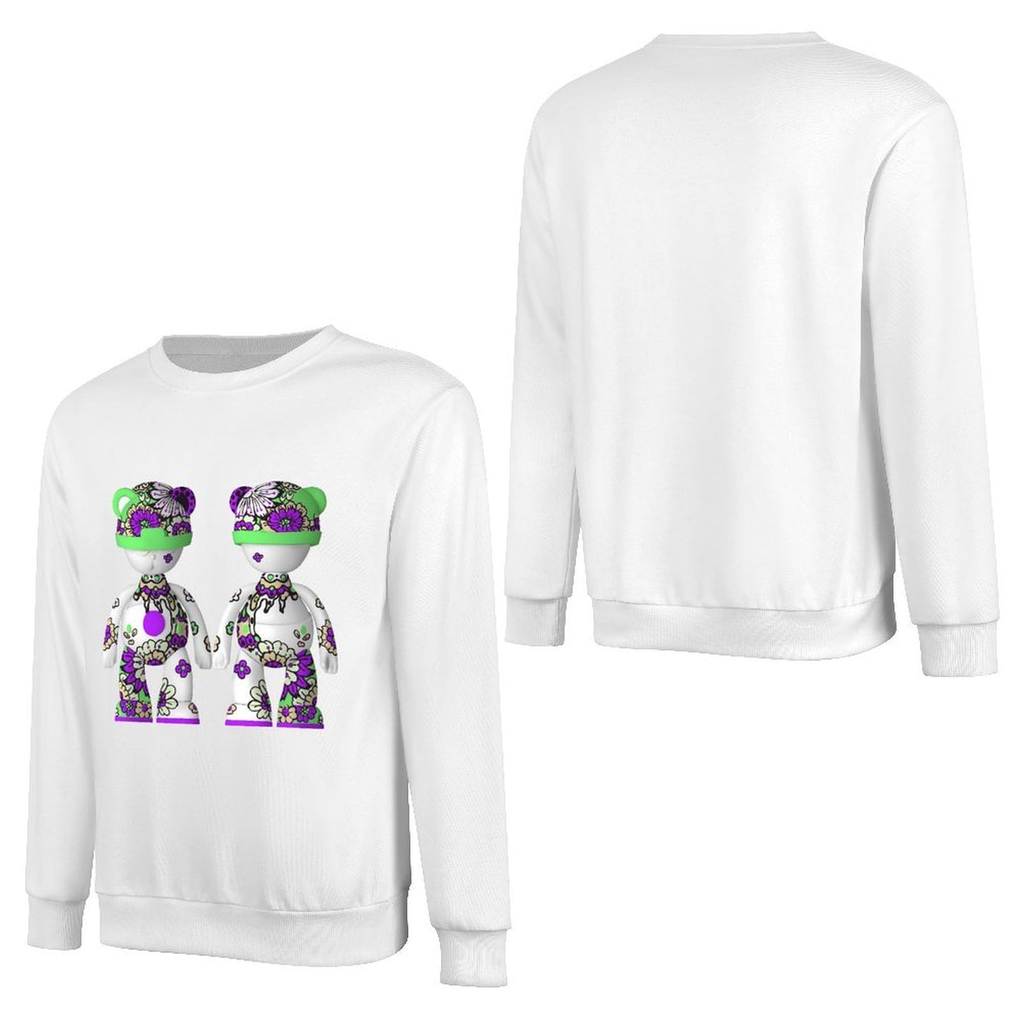 Long Sleeve With Front PatternCrew Neck StreetStyle