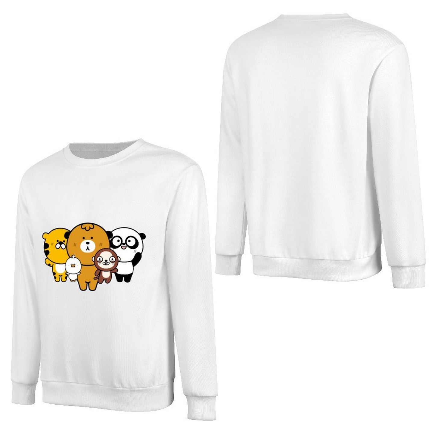 Front Patterned Long Sleeve TopMidweight Smooth Feel