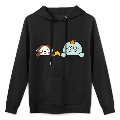 Neutral Crew Neck Front Graphic Hoodies