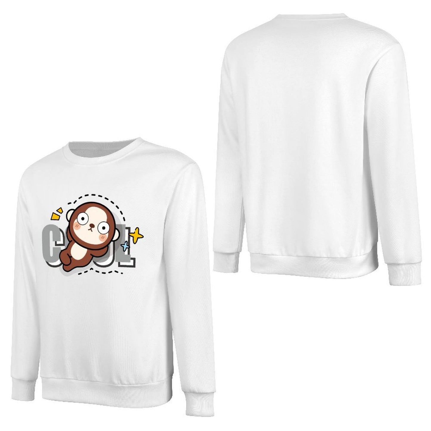 Front Patterned Long Sleeve TopColorfast Double-Stitched