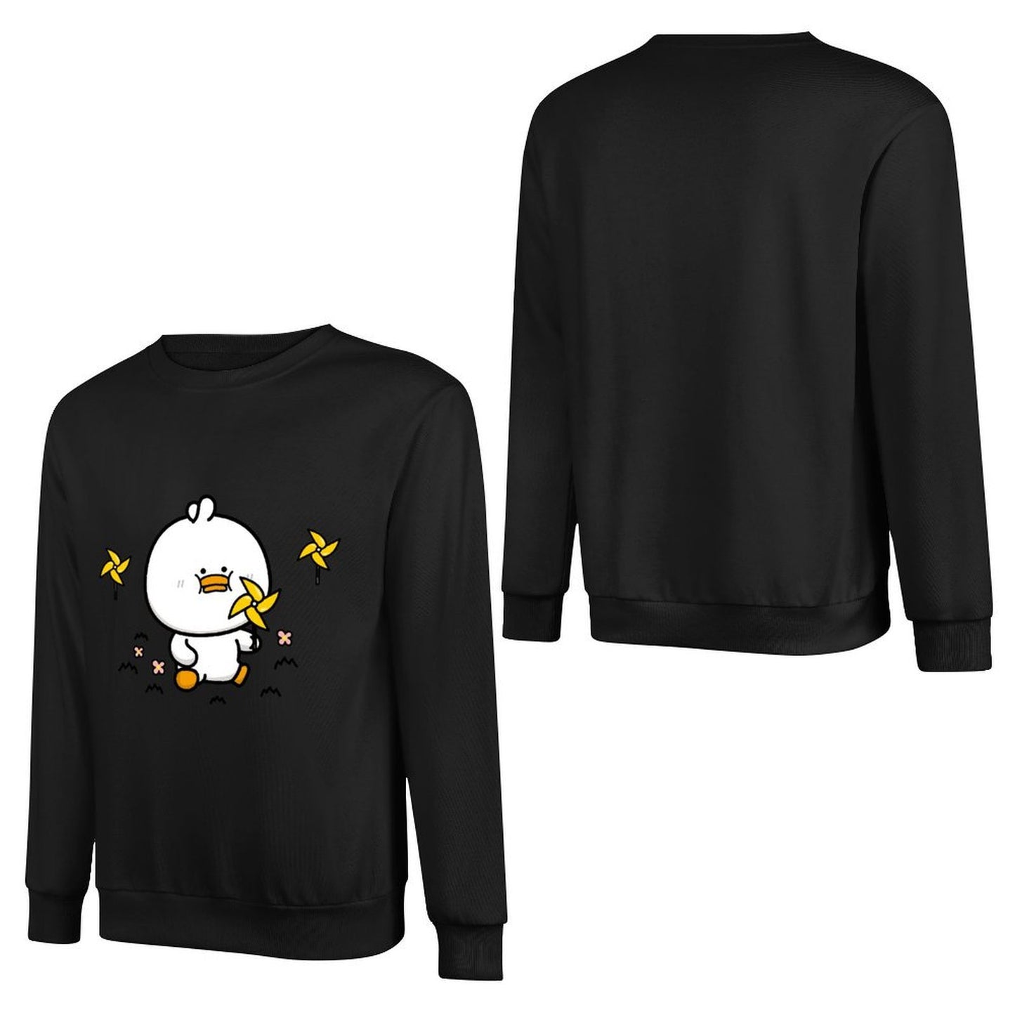 Front Patterned Long Sleeve TopShrink-Resistant LooseFit