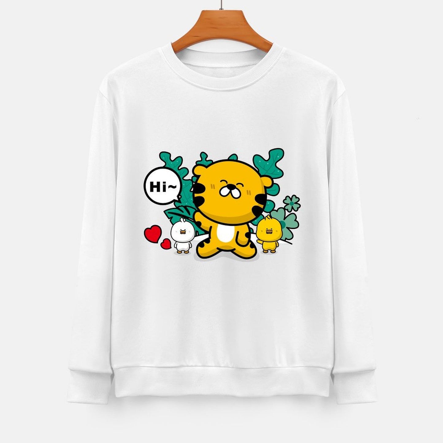 Front Patterned Long Sleeve TopAllDay Plain