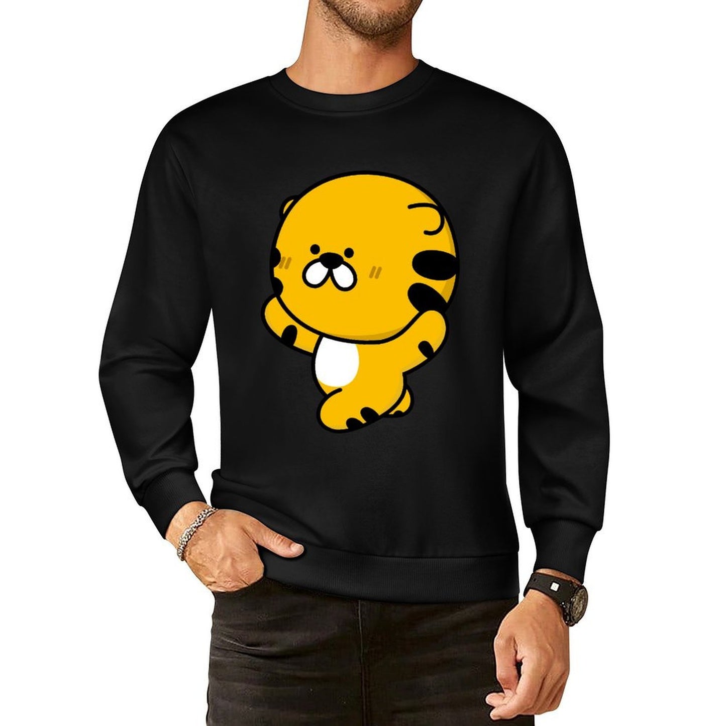Front Patterned Long Sleeve TopMidweight Sport