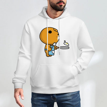 Batch-Printed Crewneck Front Graphic Hoodies