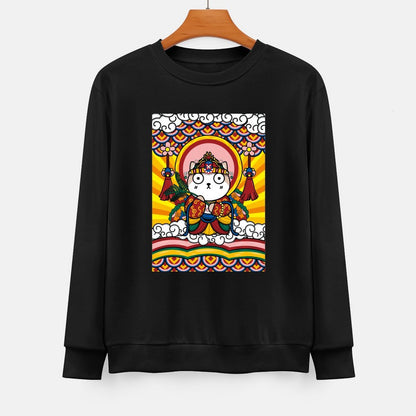  Front Patterned Long Sleeve TopEasyStyle Crew Neck