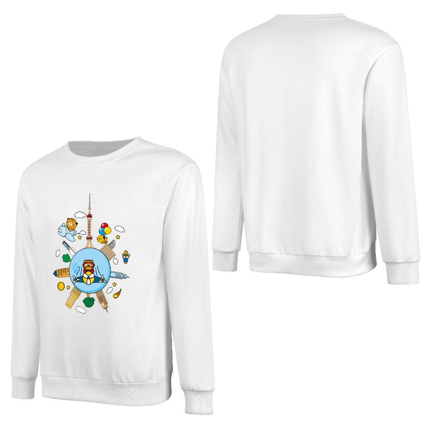 Front Patterned Long Sleeve TopLong Lasting Premium