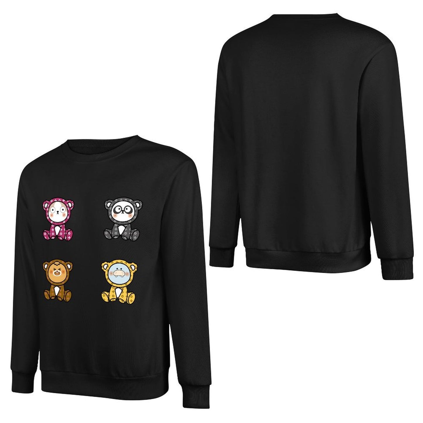 Front Patterned Long Sleeve TopSoftFeel Basic