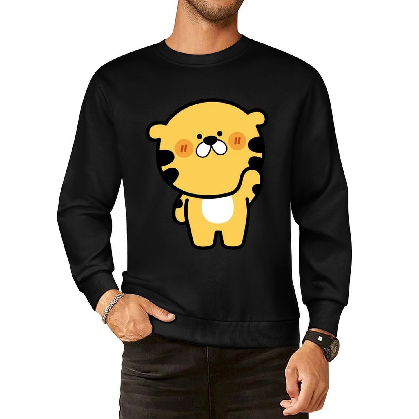 Front Patterned Long Sleeve TopSolid Minimalist