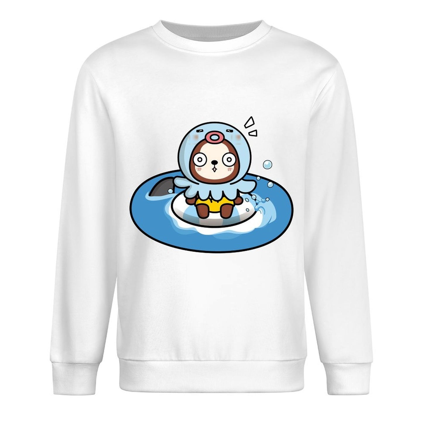 Front Patterned Long Sleeve TopSmooth Crewneck
