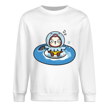 Front Patterned Long Sleeve TopSmooth Crewneck