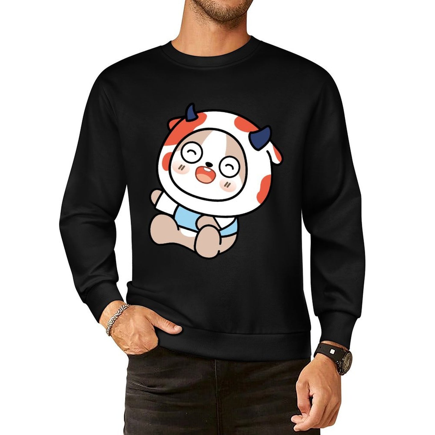 Front Patterned Long Sleeve TopDesign-Your-Own Plain