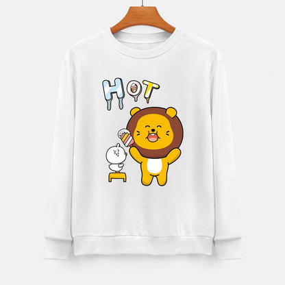 Front Patterned Long Sleeve TopIndoor Colorfast