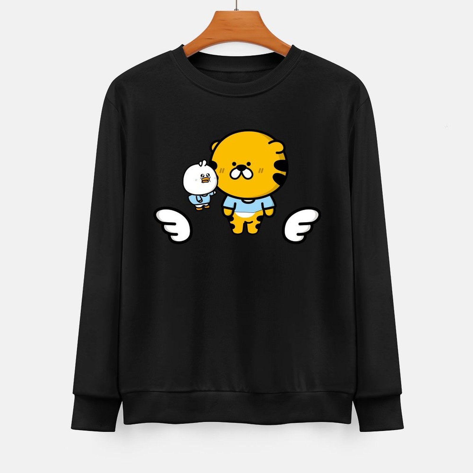  Front Patterned Long Sleeve TopSolid Heat-Transfer