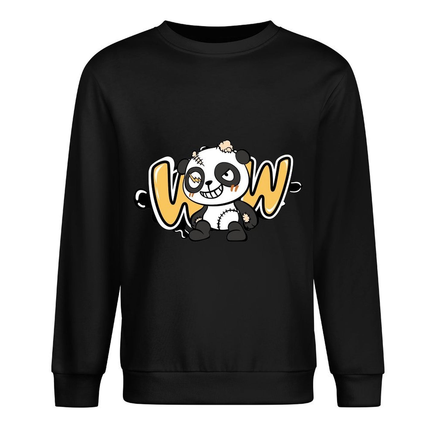 Front Patterned Long Sleeve TopCrew Neck Modern