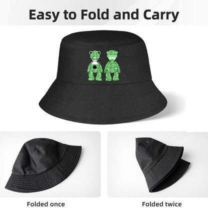 Printed Black Bucket Hat for Street Style Outfits